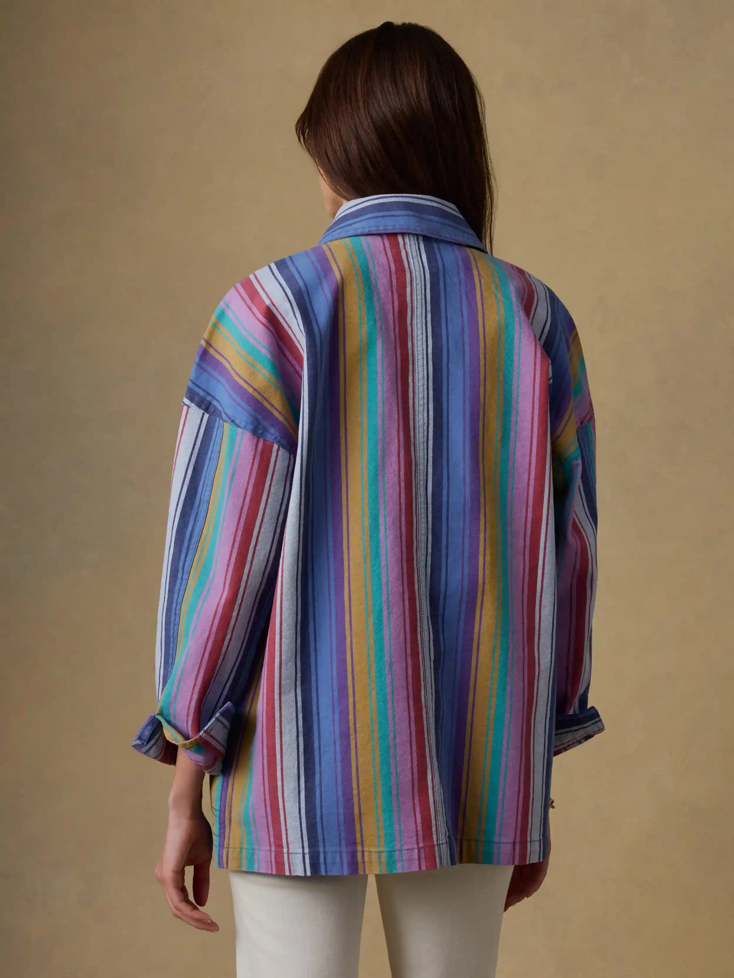 Sunset Denim Chore Jacket - Painted Row Stripe