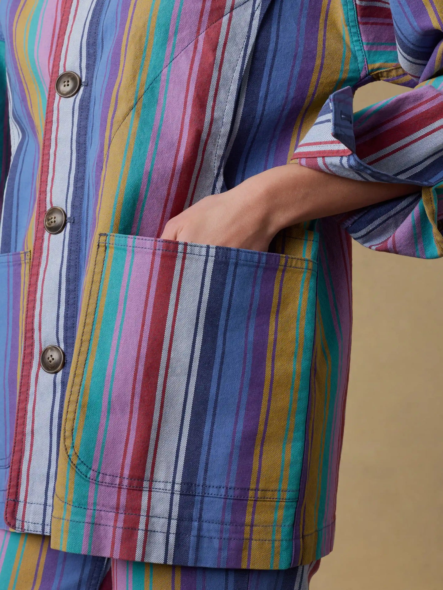 Sunset Denim Chore Jacket - Painted Row Stripe