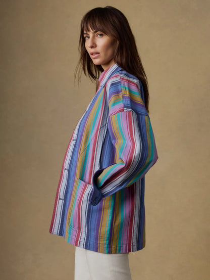 Sunset Denim Chore Jacket - Painted Row Stripe