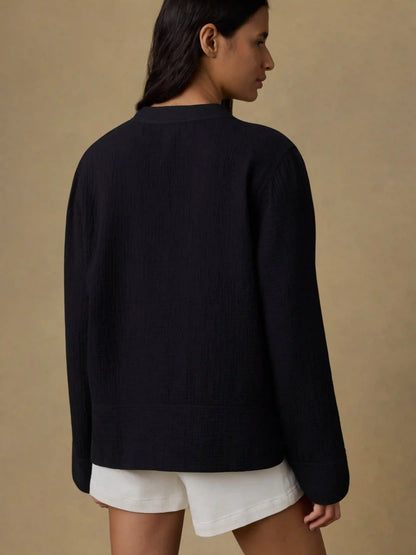 Dune Cotton Gauze Harbor Top - Black