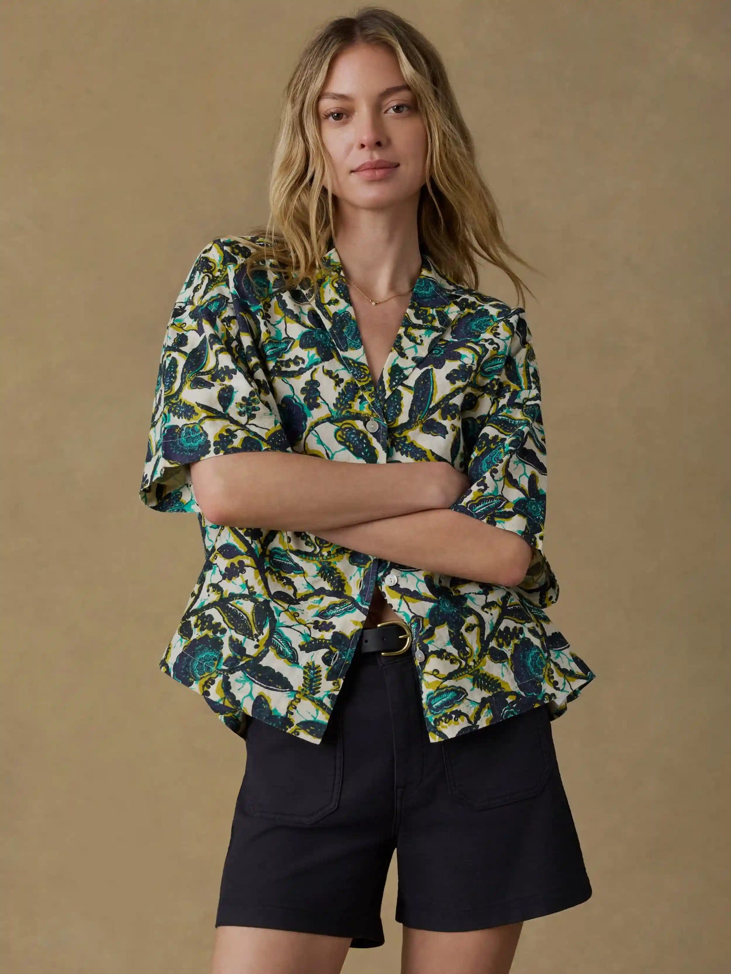 Montecito Linen Relaxed Camp Shirt - Tropics