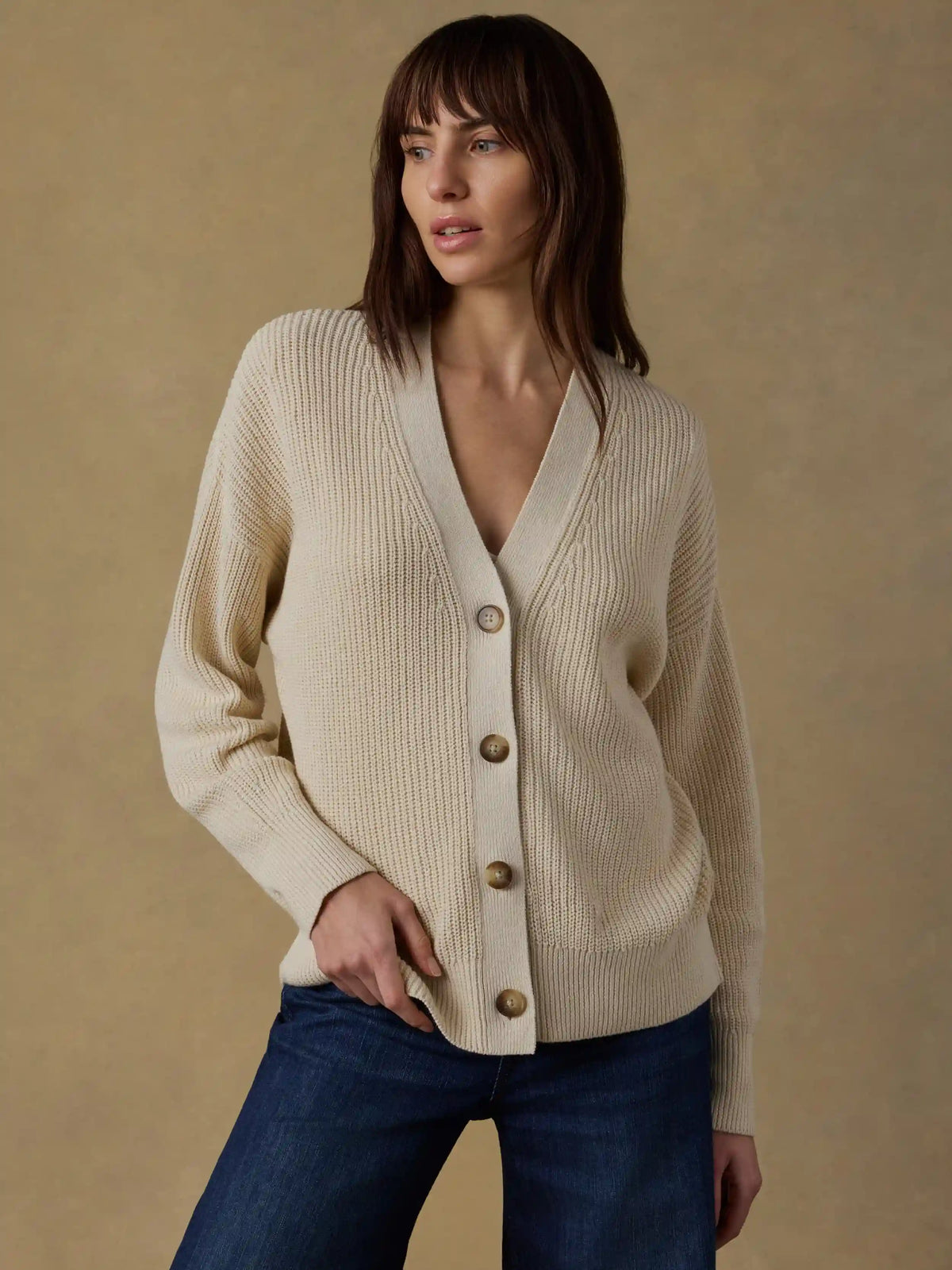Miramar Linen Relaxed Cardigan - Summer Sand