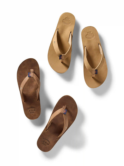 Faherty X Reef Draftsmen Flip Flop - Dark Brown