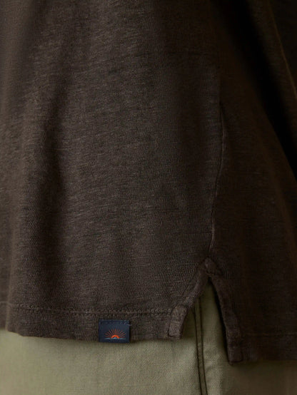 Short-Sleeve Linen Polo - Washed Black