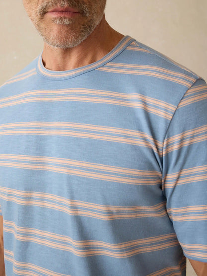 Sunwashed Regenerative Tee - Coast Coral Stripe