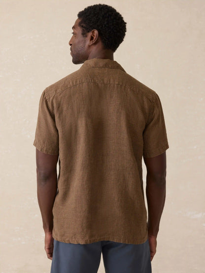 Short-Sleeve Reserve Basque Camp Shirt - Dark Oakwood Pincheck