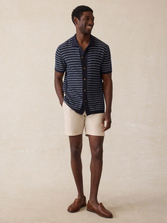 Short-Sleeve Sweater Shirt (Tall) - Northern Depths Stripe