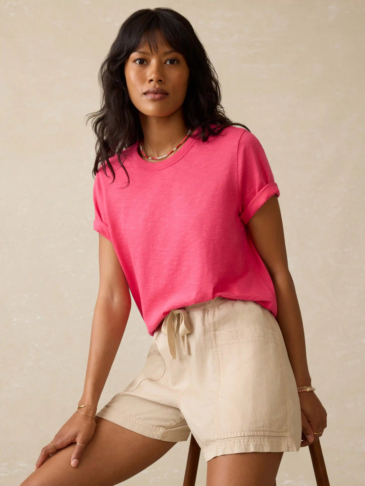Sunwashed Regenerative Tee - Pink Flambe