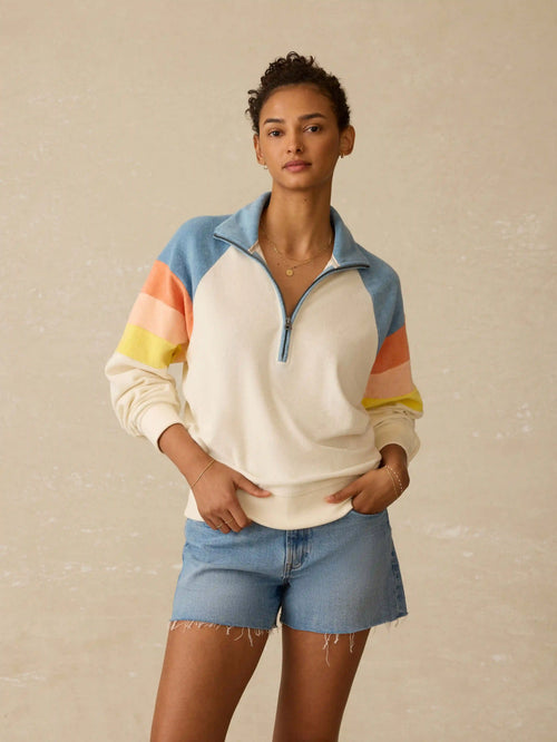 Cabana Towel Terry Quarter Zip - Sunrise Sail