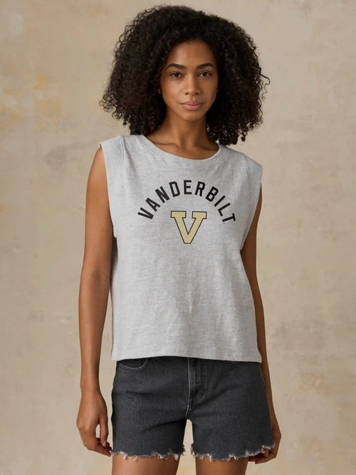 Vanderbilt University Sunwashed Organic Muscle Tank - Light Grey Heather