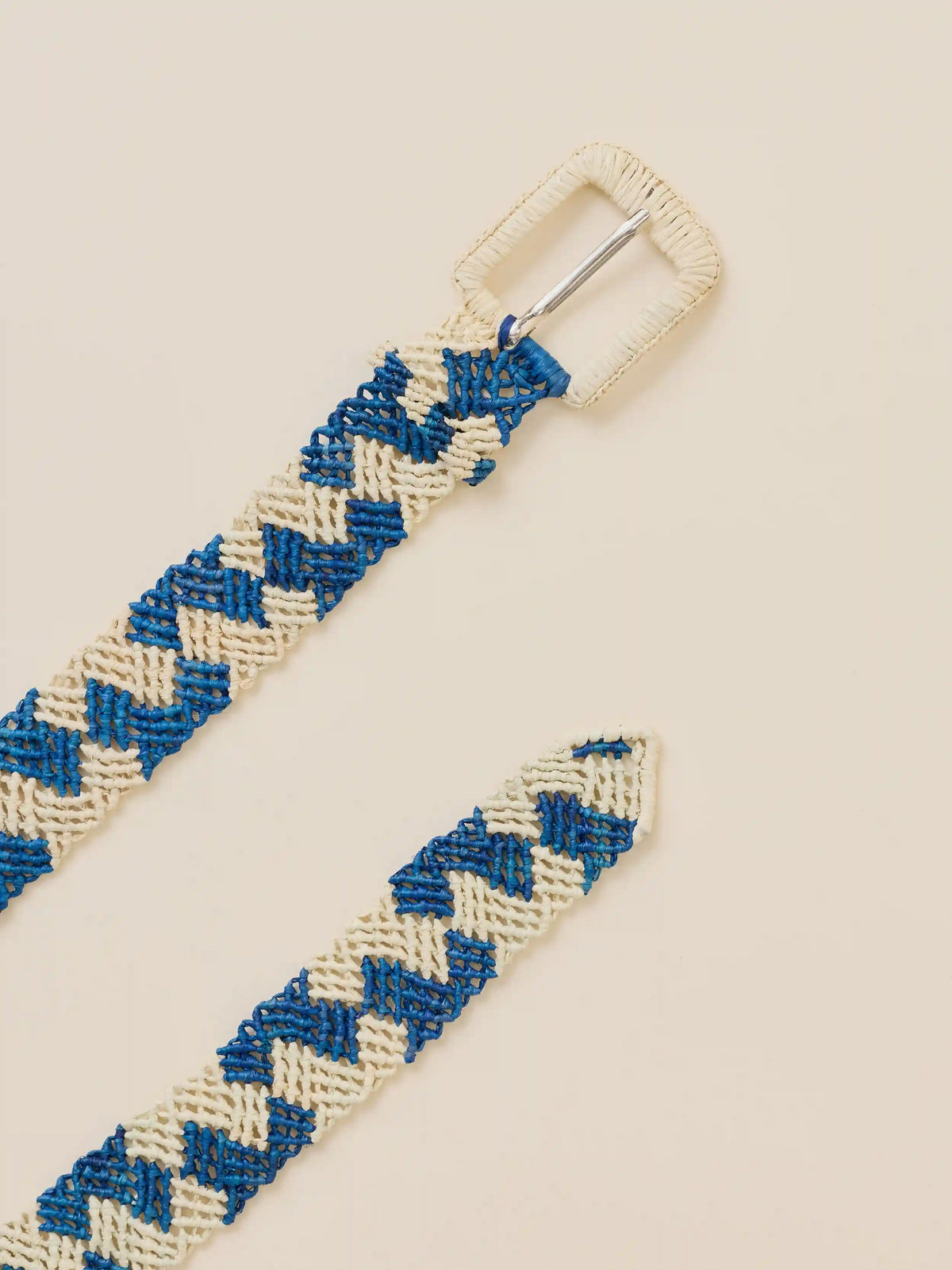Raffia Belt - Natural Blue