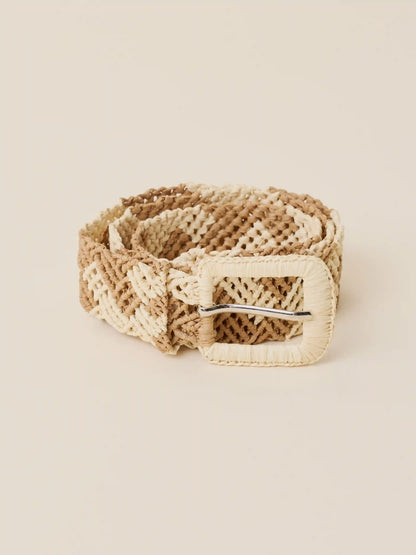 Raffia Belt - Natural Brown