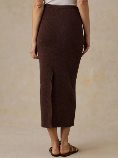 Miramar Linen Sweater Maxi Skirt - French Roast