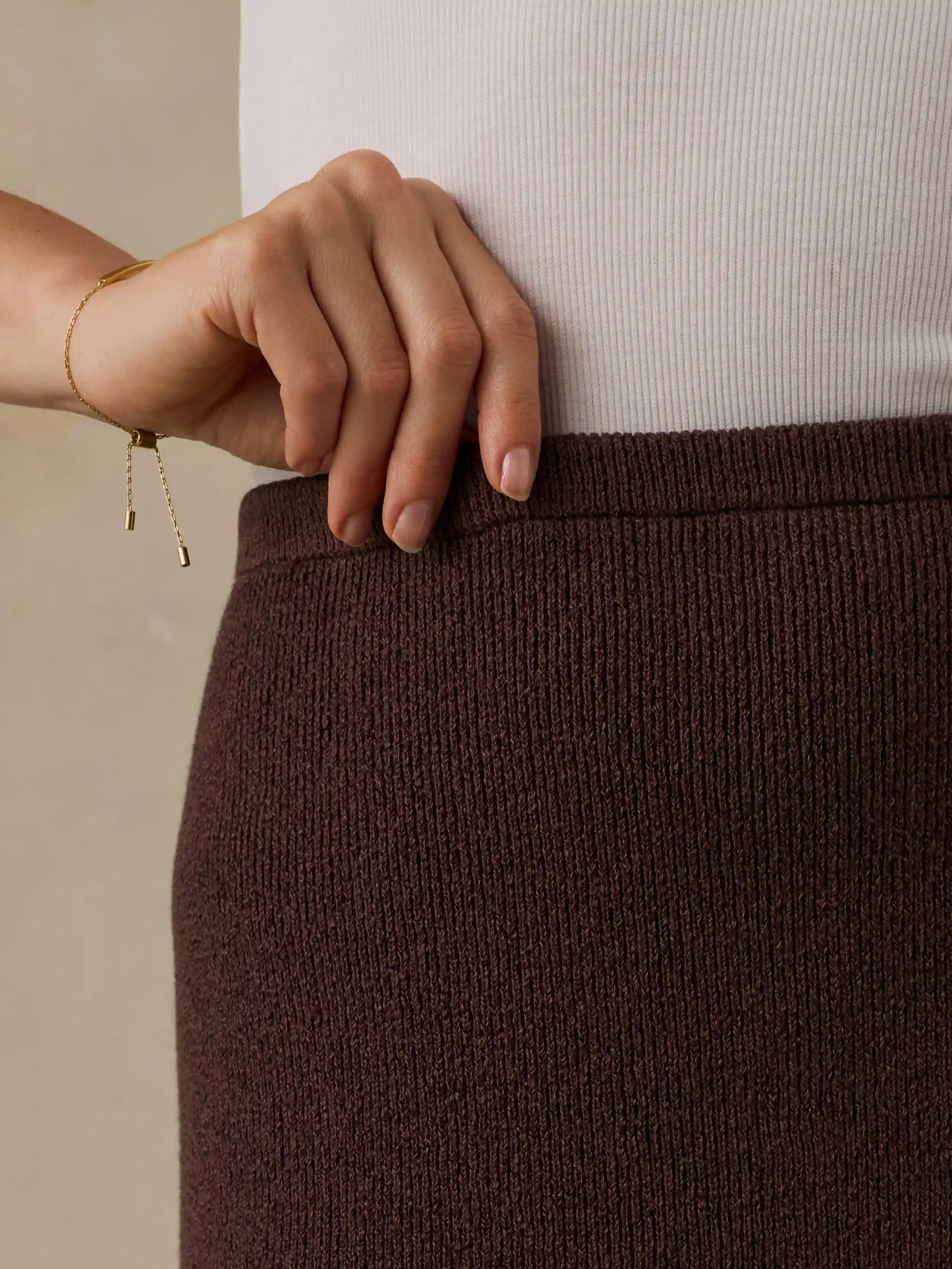 Miramar Linen Sweater Maxi Skirt - French Roast