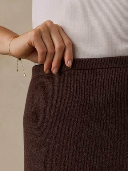 Miramar Linen Sweater Maxi Skirt - French Roast