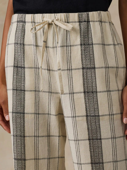 Textured Cotton Laidback Pant - Salt Stone