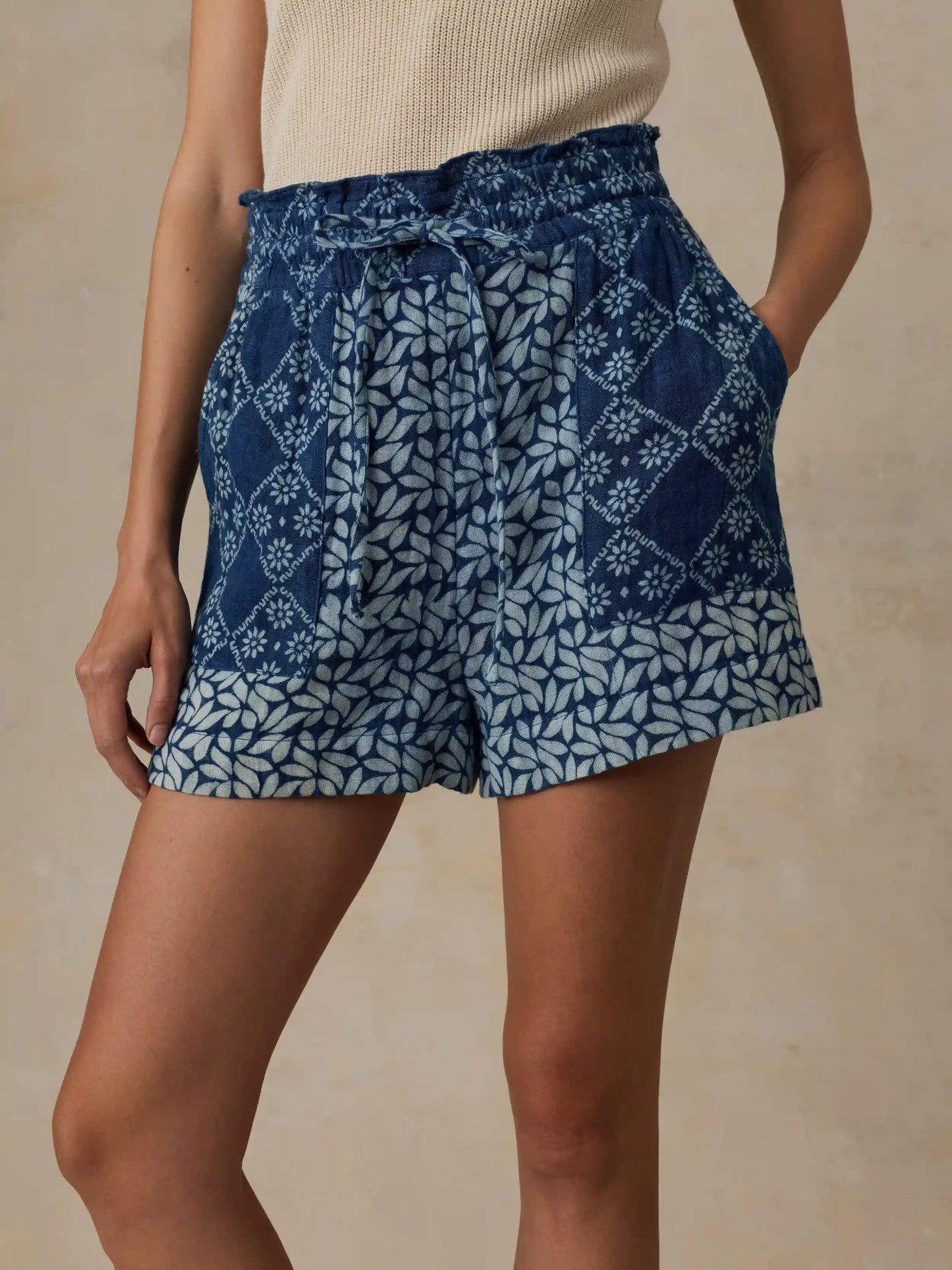Dune Cotton Gauze Serena Short - Indigo Blossom