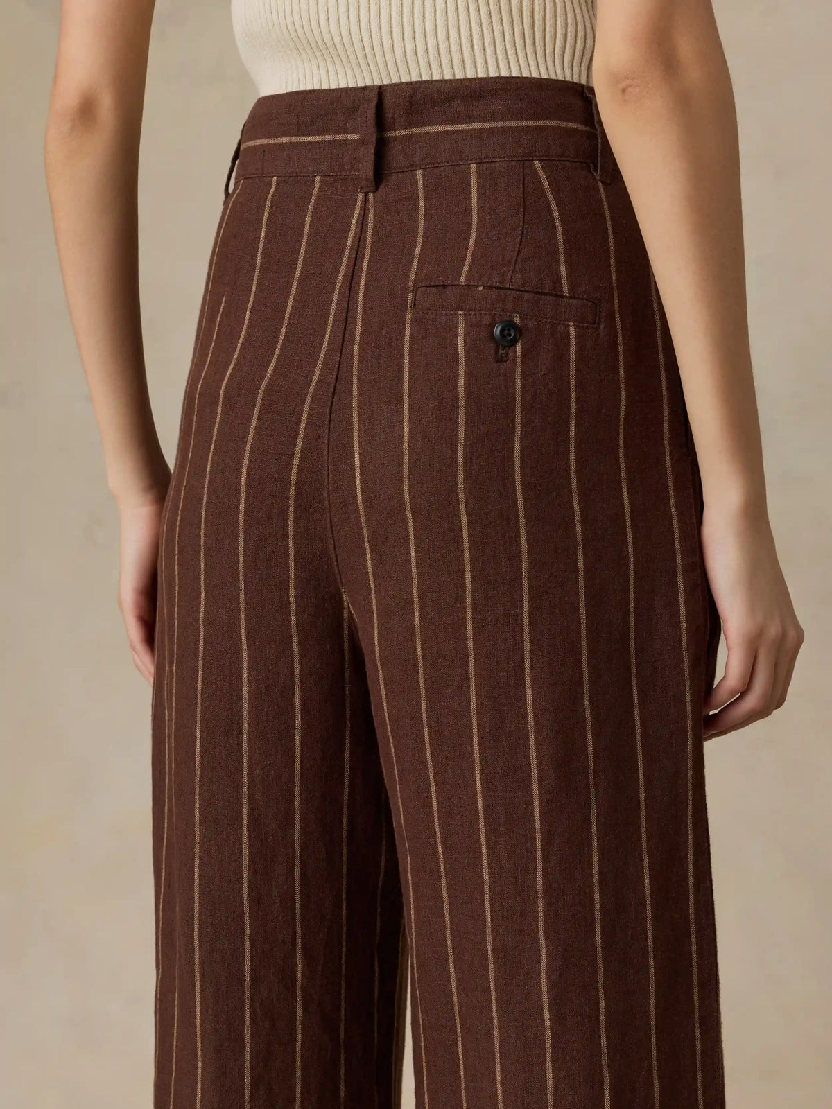 Sun Strider Linen Pleated Pant - Harbor Line Stripe