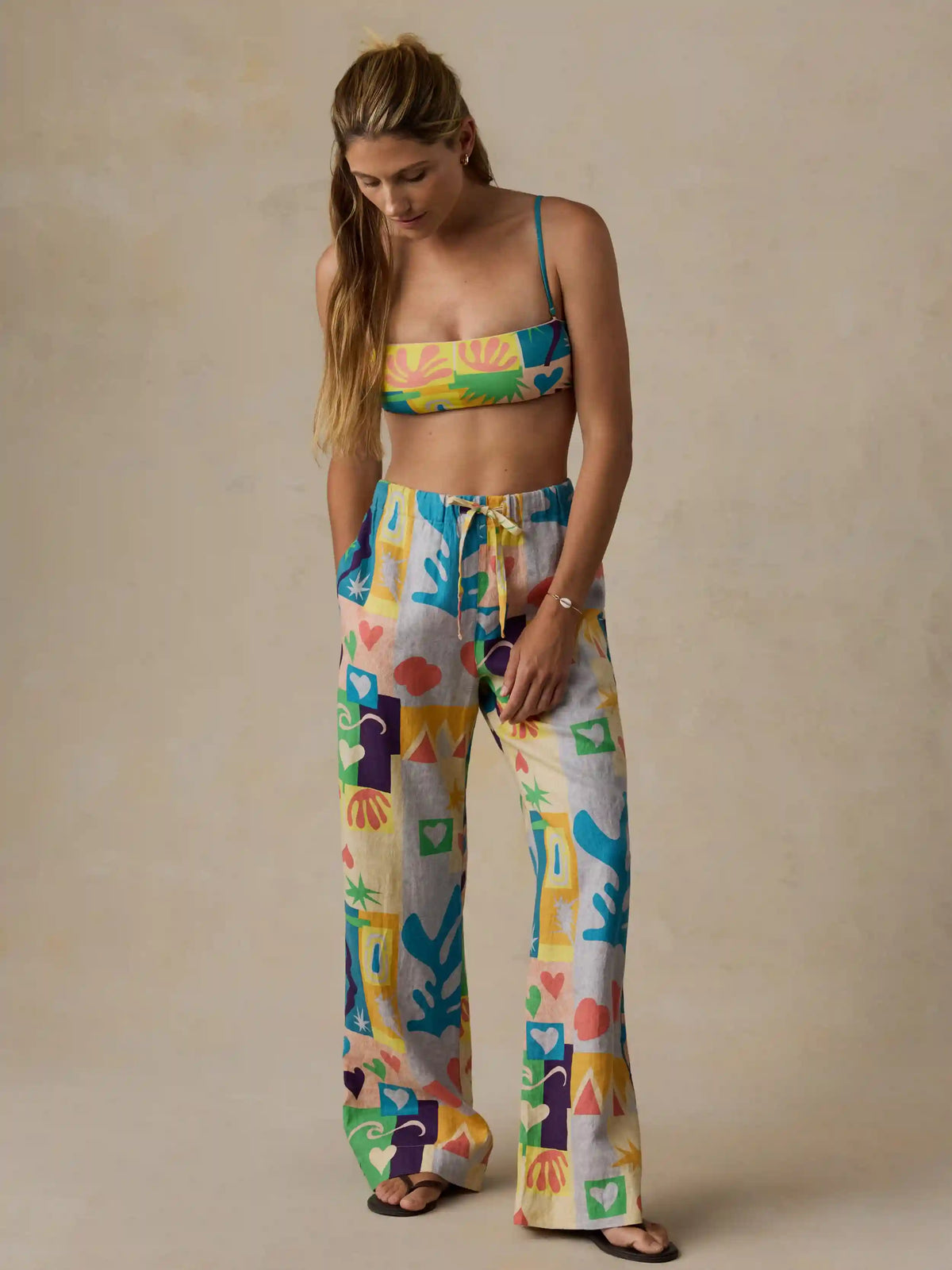 Faherty x Quiksilver Laidback Linen Pant - Sunshine Coast Tile
