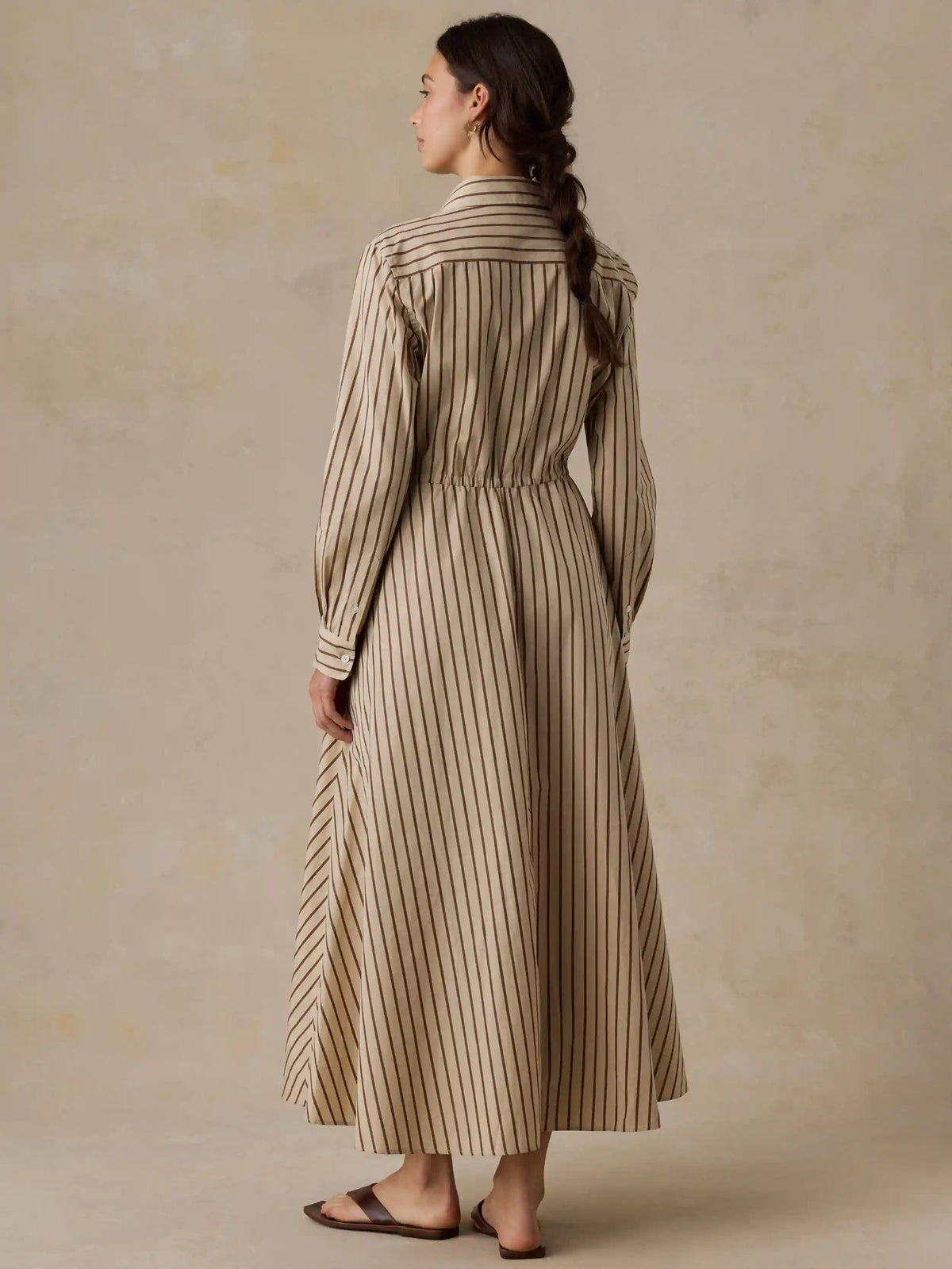 Coastal Poplin Catalina Dress - Drift Sand Stripe