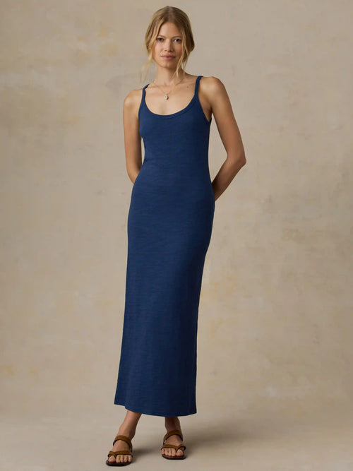 Sunwashed Slub Tank Dress - Sea Navy