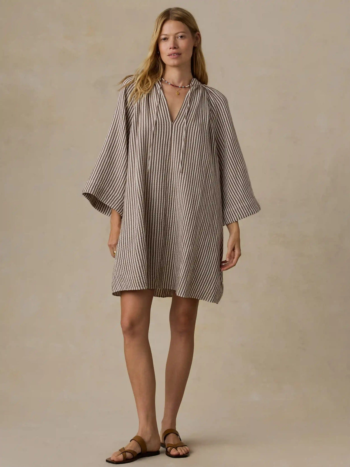 Dune Cotton Gauze Mina Dress - Mocha Mist