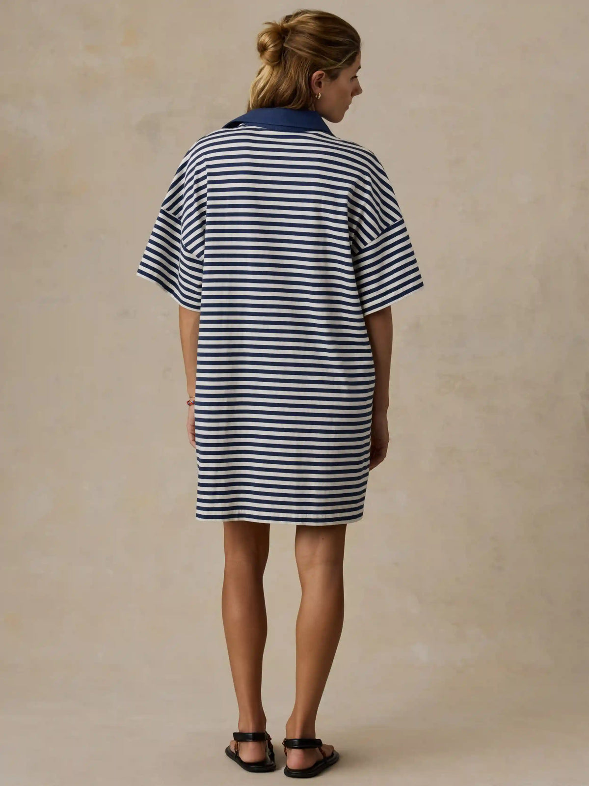 Recycled Cotton Knit Dress - Shadow Bay Stripe