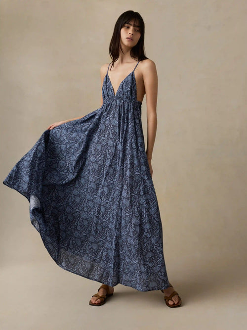 Voile Sadie Dress - Blue Moon Petals