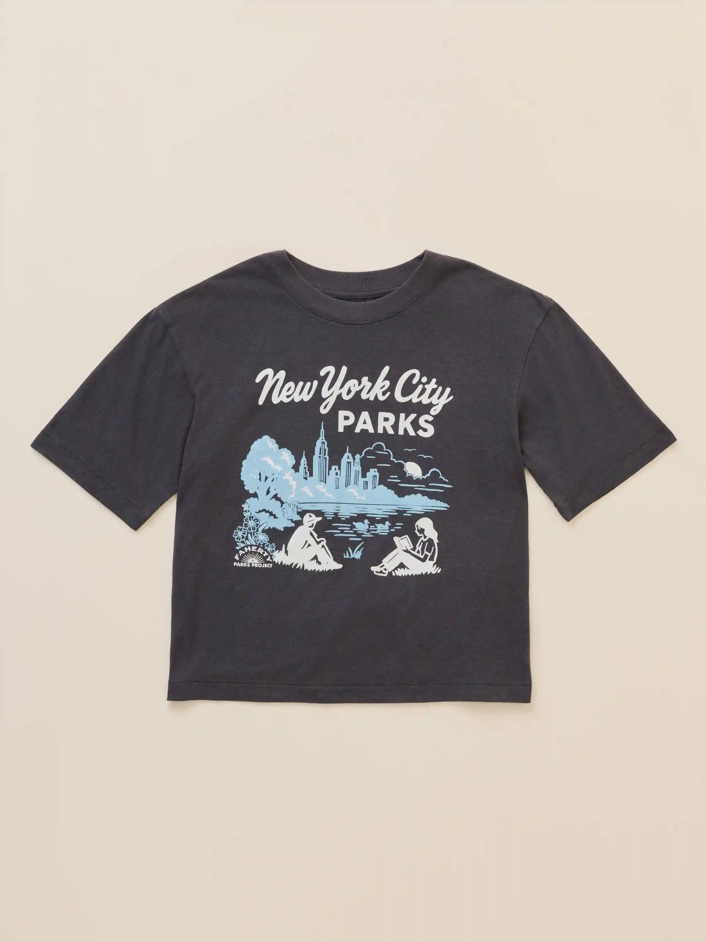 Faherty x Parks Project NYC Parks Hemp Blend Vintage Tee - Washed Black