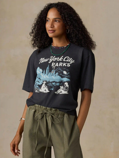 Faherty x Parks Project NYC Parks Hemp Blend Vintage Tee - Washed Black