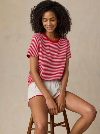 Sunwashed Regenerative Tee - Fuchsia Stripe