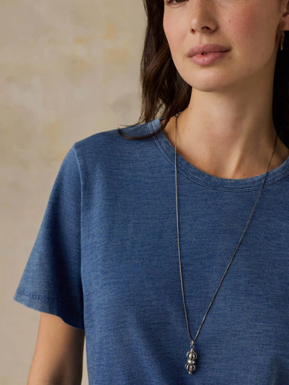Sunwashed Regenerative Tee - Medium Indigo Wash