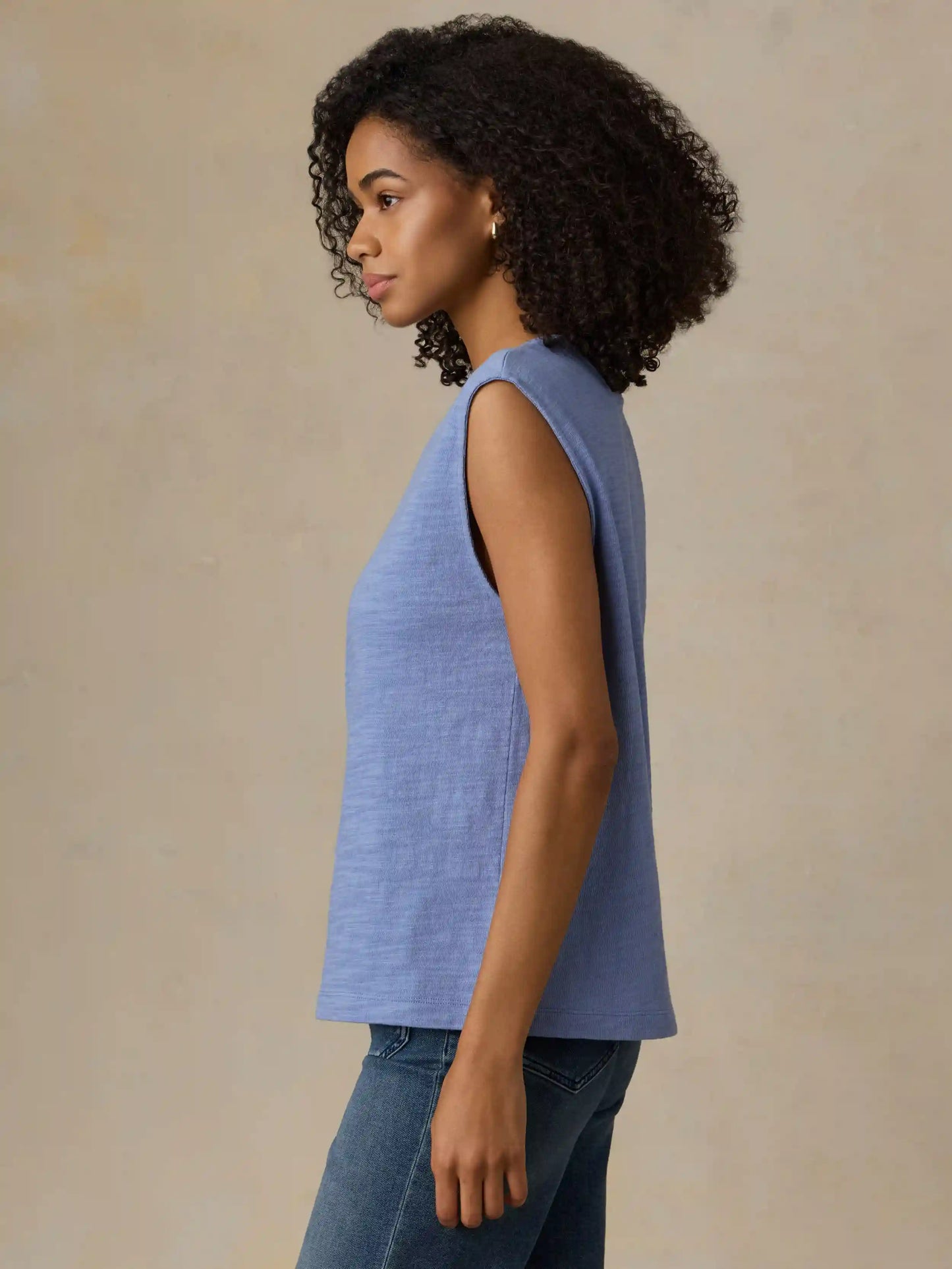Sunwashed Organic Muscle Tank - Ocean Dusk
