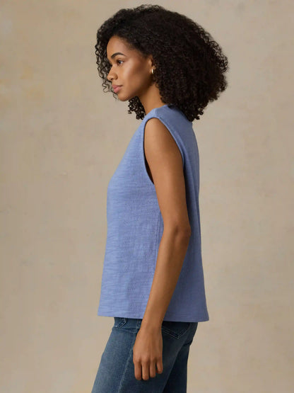 Sunwashed Organic Muscle Tank - Ocean Dusk