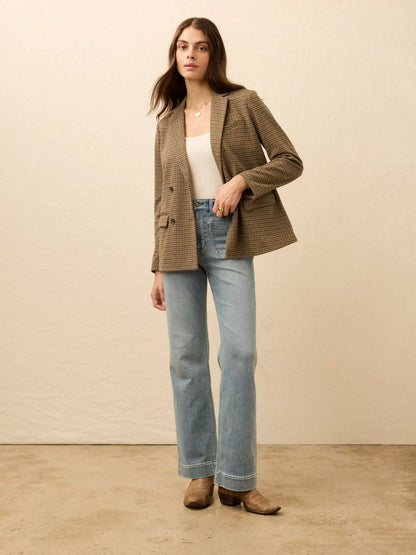 Inlet Knit Double Breasted Blazer - Rockhill Houndstooth