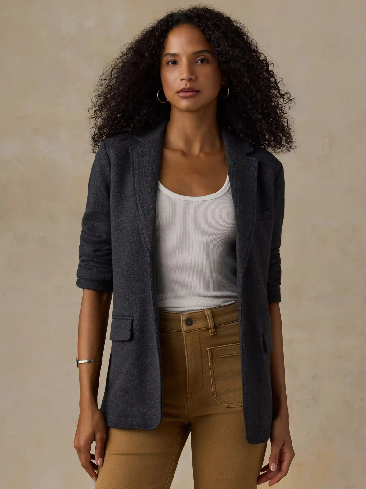 Inlet Knit Blazer - Black Sky Melange