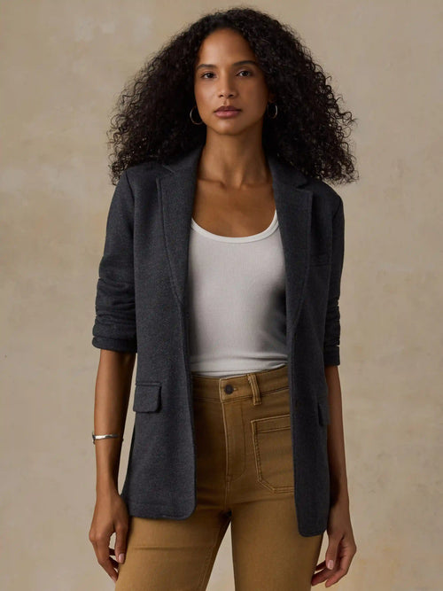 Inlet Knit Blazer - Black Sky Melange
