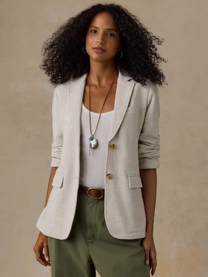 Inlet Knit Blazer - Light Oatmeal Melange