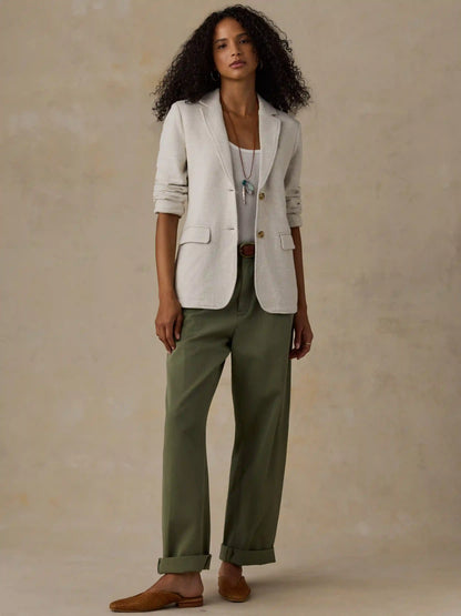 Inlet Knit Blazer - Light Oatmeal Melange