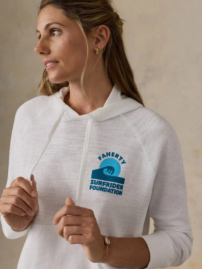 Faherty x Surfrider Sunwashed Organic Hoodie - White