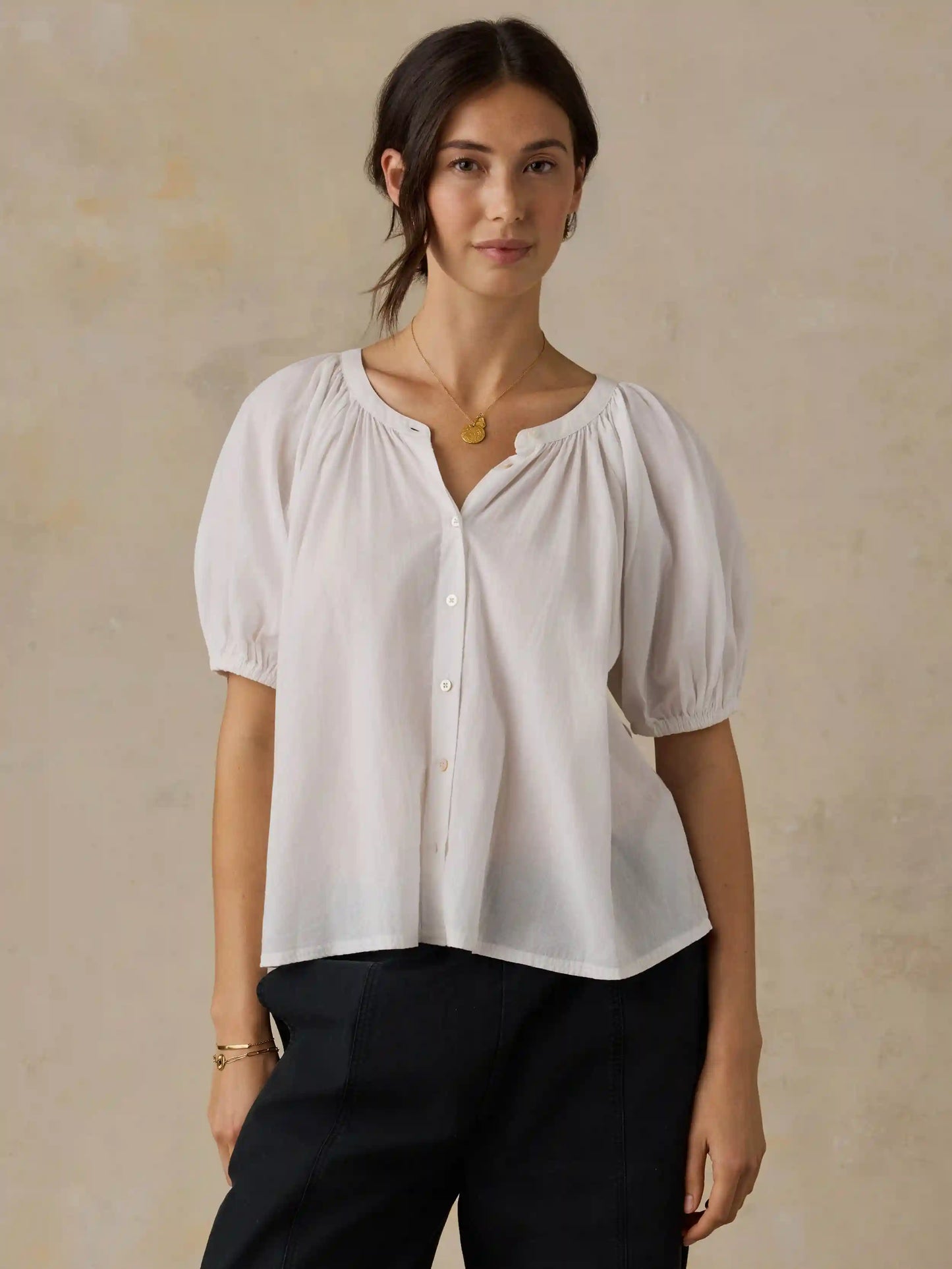 Voile Lettie Top - White