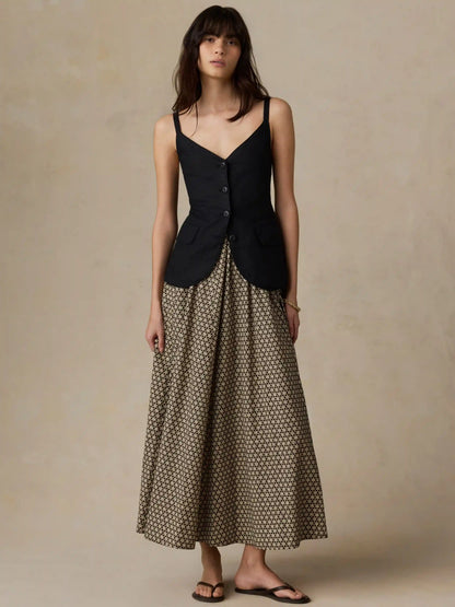 Sun Strider Linen Milo Vest - Black