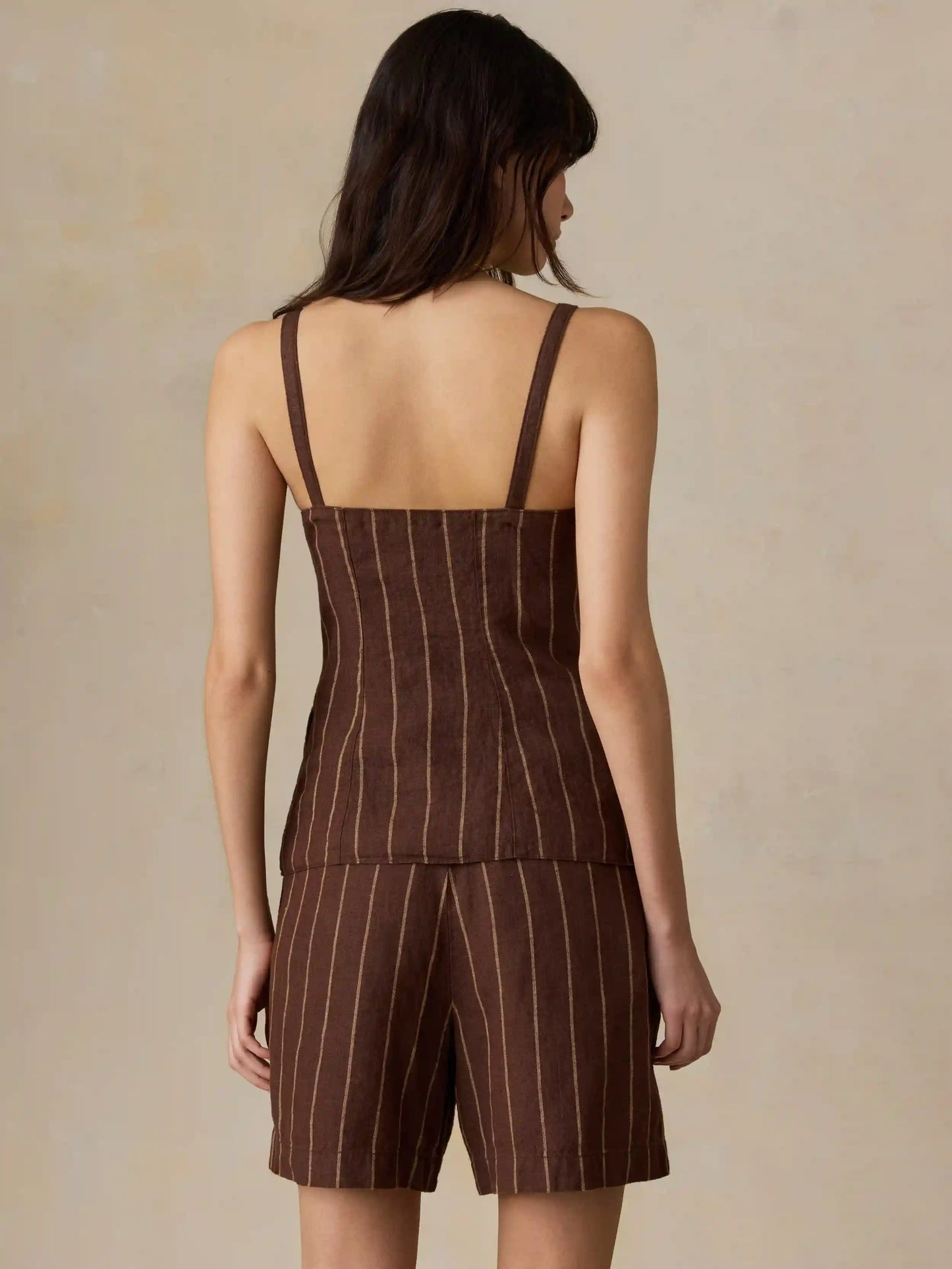 Sun Strider Linen Milo Vest - Harbor Line Stripe