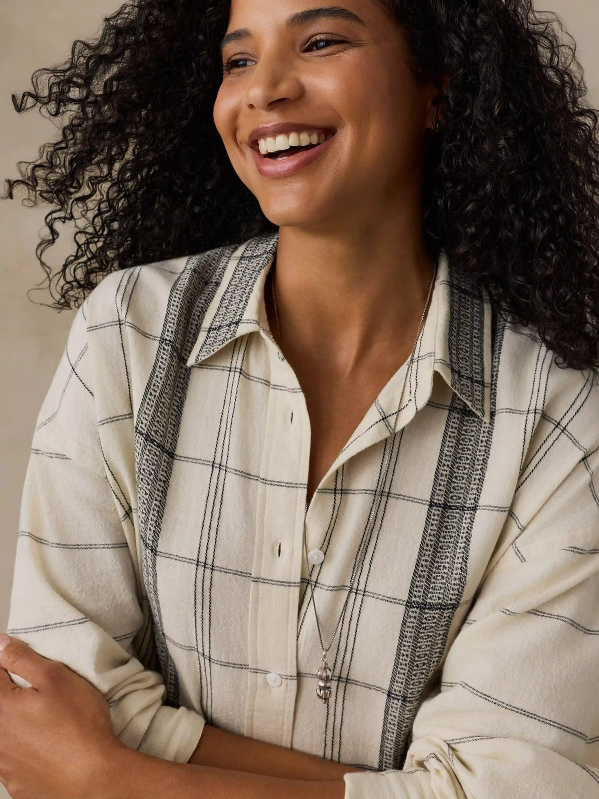 Textured Cotton Relaxed Shirt - Salt Stone