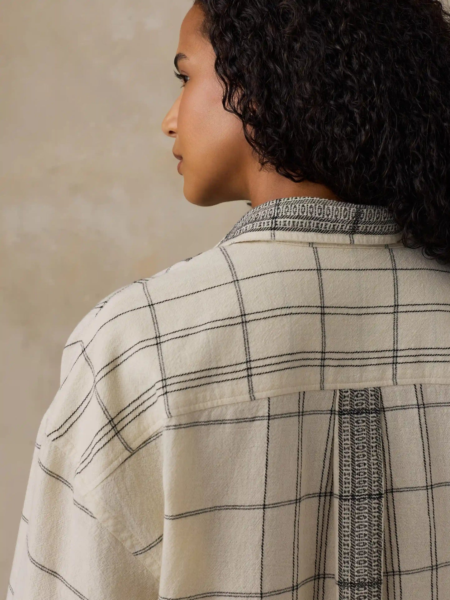 Textured Cotton Relaxed Shirt - Salt Stone