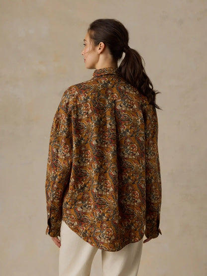 Linen Relaxed Shirt - Victorian Garden