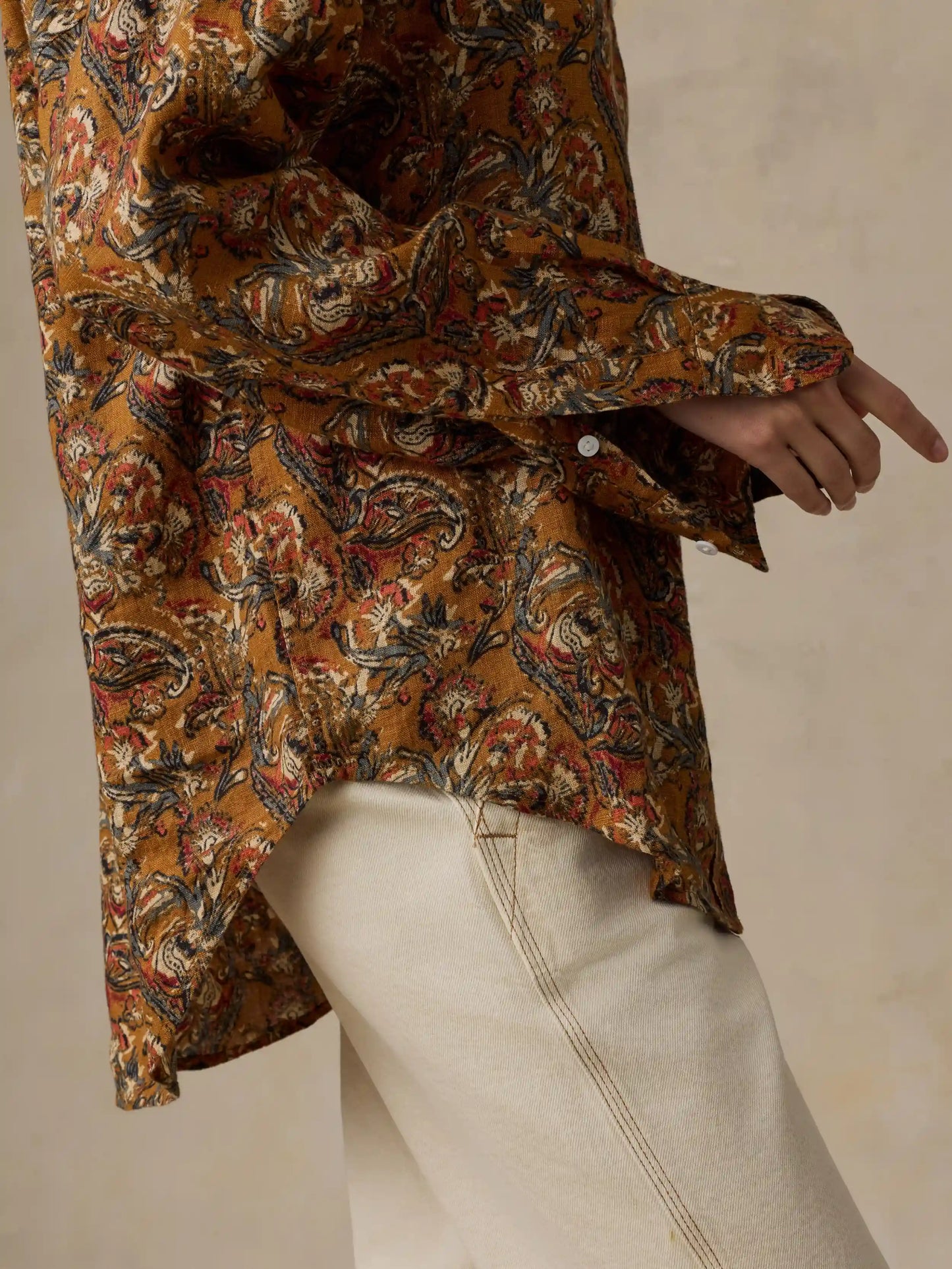 Linen Relaxed Shirt - Victorian Garden