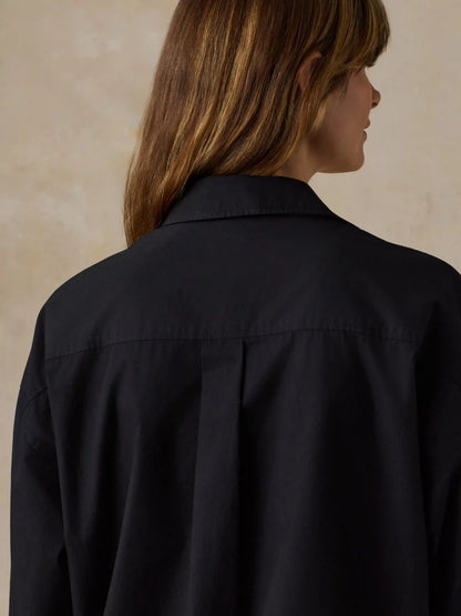 Coastal Poplin Relaxed Shirt - Black