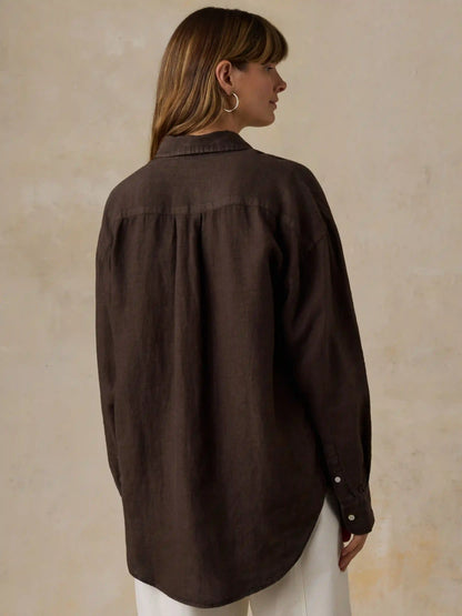 Laguna Linen Relaxed Shirt - Demitasse