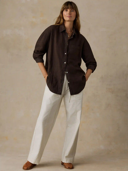 Laguna Linen Relaxed Shirt - Demitasse